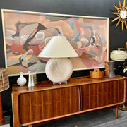 1980s DECO Large Opalescent Pottery and Lucite Table Lamp | signed by Van Teal |Mr. Mansfield Vintage